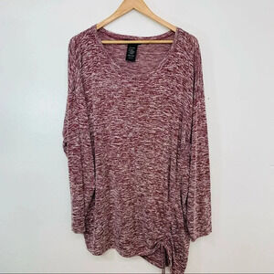 Design History Womans ‎ Knit Sweater  Top XXL  Maroon Soft Cozy  Long Sleeve